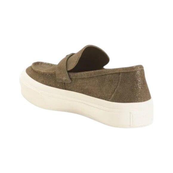 JSLIDES Khaki Leather Goliath Slip On Shoes - Picture 2 of 2